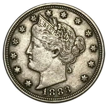 1883 No Cents Liberty Head V Nickel XF EF Extremely Fine 5c